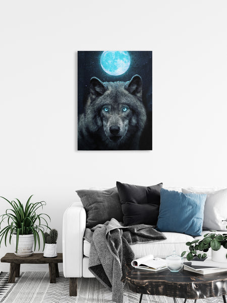 Wolf wall decor, Fantasy wall art, orders Wolf print, Japanese canvas, Interior Design, Wolf canvas, Japanese wall decor, Room decor, Fantasy print