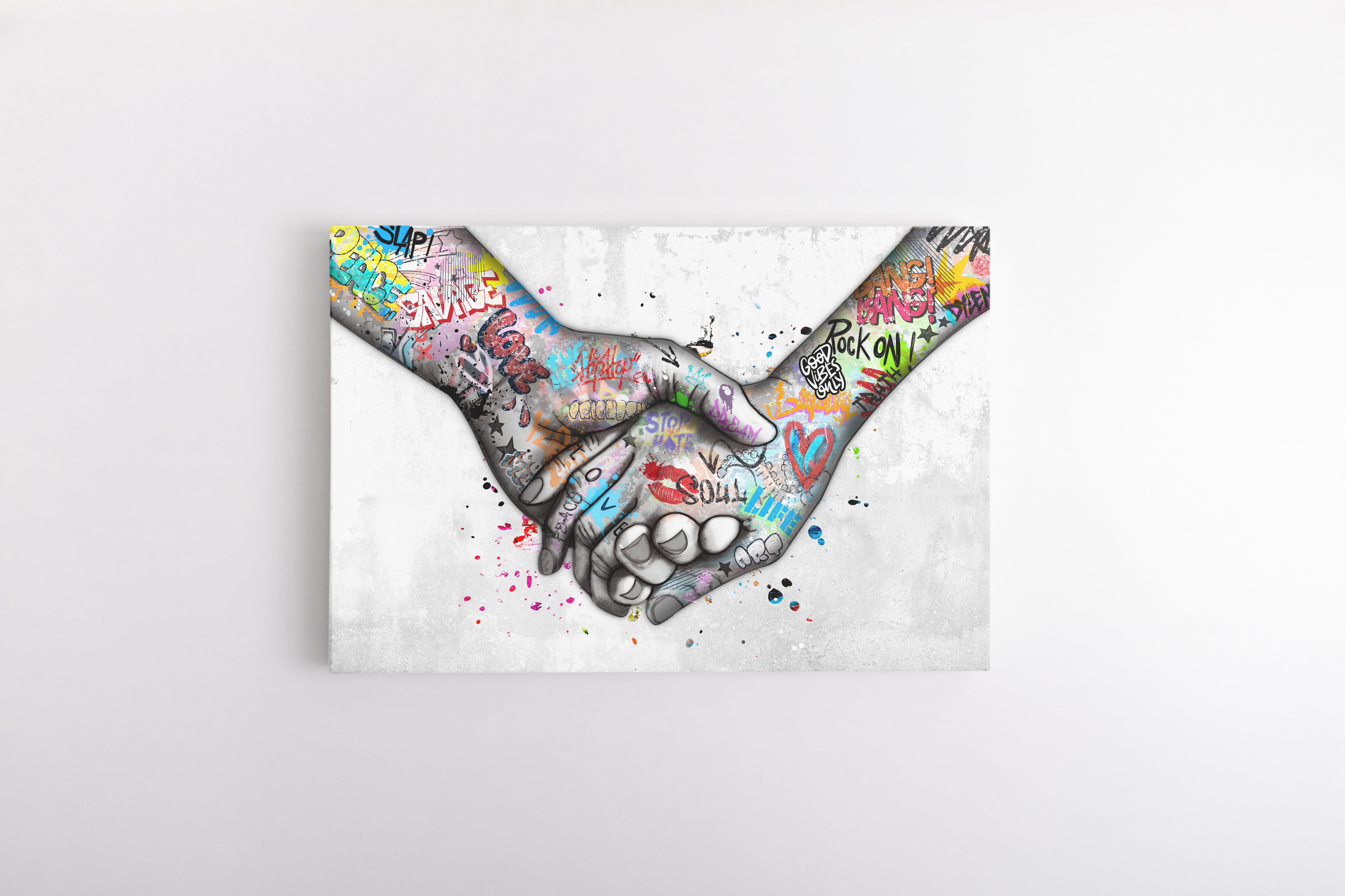Graffiti Hand Holding - Canvas Art Wall Decor
