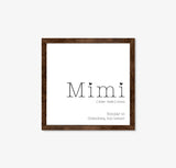 Mother's Day Mimi Sign - Wood Framed Wall Decor Sign - TheDecorCollection