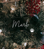 Personalized Dog Name Christmas Bone Ornament w/ Year - TheDecorCollection