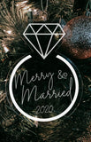 Merry & Married Christmas Ring Ornament - TheDecorCollection