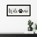 Welcome w/ Paw Print Sign - Wood Framed Wall Decor Sign - TheDecorCollection